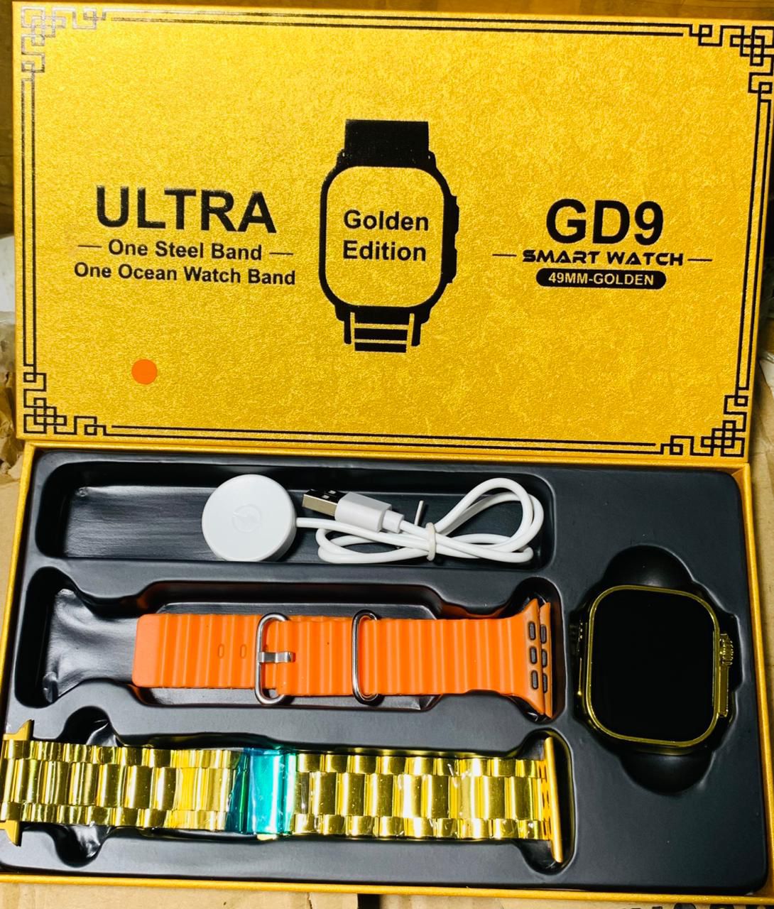 GD9 Ultra Golden Edition Smart Watch Providing Premium Design Stylish Appearance And Everyday Smart Wear Support.