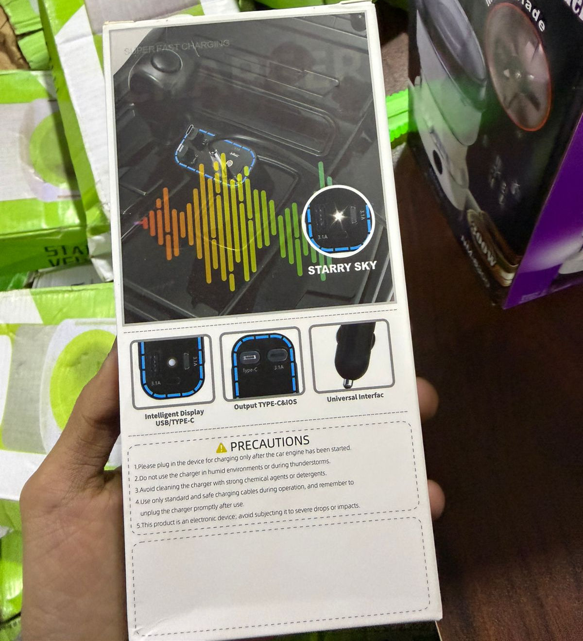 Super Fast Charging 4 In 1 Car Charger With PD Support Type C And USB Ports Intelligent Secure And Stylish.