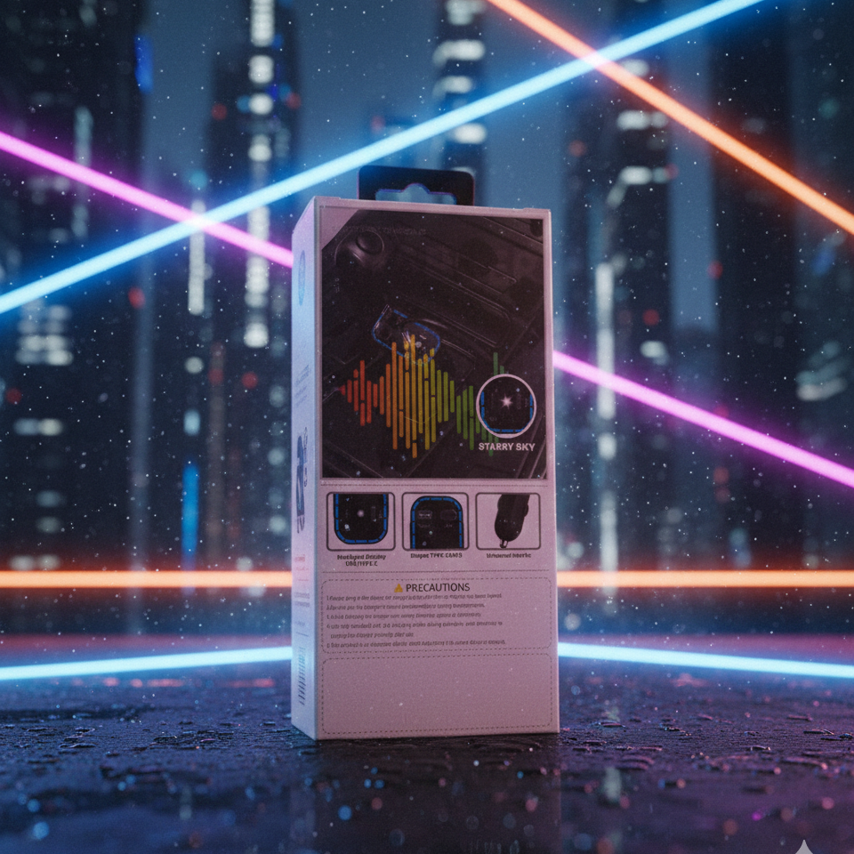 Super Fast Charging 4 In 1 Car Charger With PD Support Type C And USB Ports Intelligent Secure And Stylish.