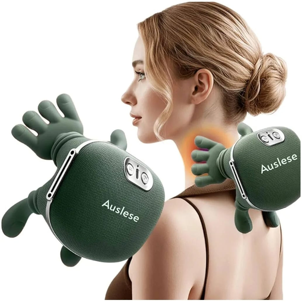 Human Hand Style Heated Neck And Shoulder Massager Portable Wireless Deep Tissue 4D Finger Pressure.
