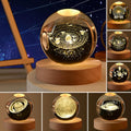 1 Pc USB LED Galaxy Crystal Ball Lamp | 3D Planet Moon Night Light | Bedroom & Party Home Decor | Kids Birthday Gift (Random Design).