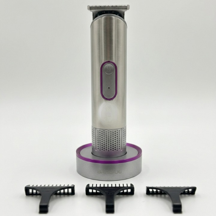 G63A Professional Hair Stylist Trimmer – Rechargeable Cordless Hair & Beard Trimmer with Charging Base and Guide Combs.