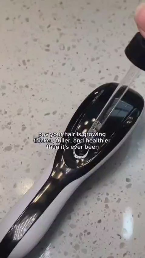 Electric Massage Comb – Blue & Red Light Therapy, Vibration Brush, Spray & Negative Ion Scalp Massager (Rechargeable).